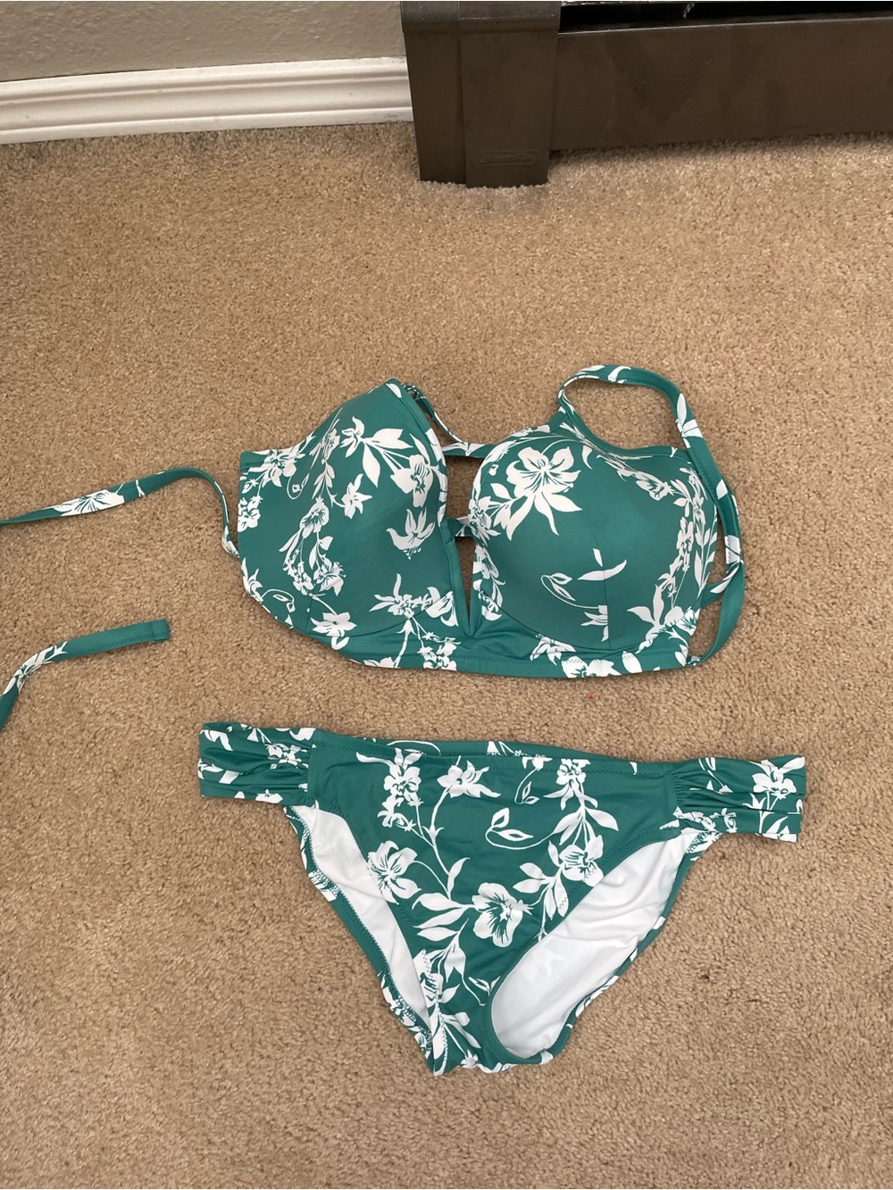 Shade & Shore Teal Green Floral Bikini Set